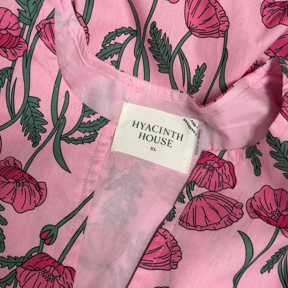 NWT Hyacinth House Pink Amaryllis Floral Cisco Maxi Dress Poppy Pink Women's XL - Picture 4 of 9